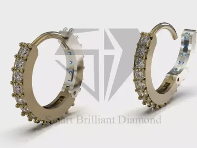 3D File Classic Hoop CAD Earrings model je0166 3D print model