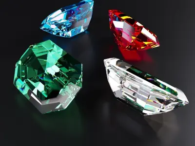 Emerald diamond 3D model