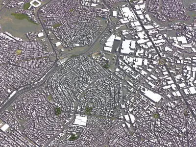 Contagem - 3D City Model Low-poly 3D model