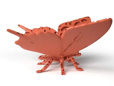 Butterfly Dust Voronoi Low-poly 3D model