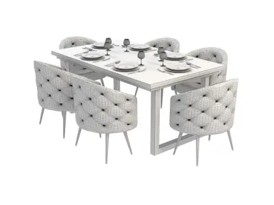 Illuminated Elegance Dining Table Low-poly 3D model