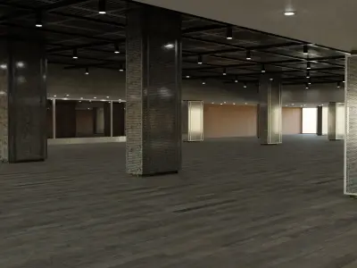 Exhibition Hall 02 Low-poly 3D model