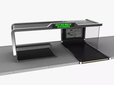 Bus Stop Low-poly 3D model