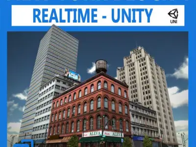 NYC Block 4 Unity Low-poly 3D model