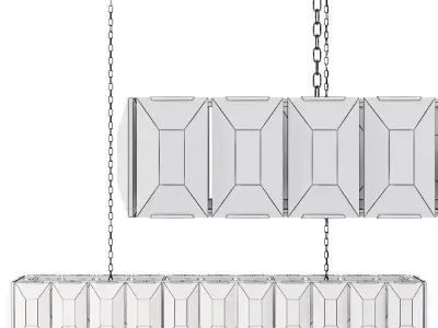 RH HARLOW CRYSTAL RECTANGULAR CHANDELIER 74 Brass 3D model