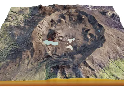 Okmok Caldera 3d model terrain 3D model
