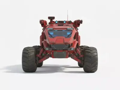 Mars Rover Sci-Fi Expedition Vehicle Low-poly 3D model