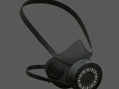 Gas mask helmet 3d safety plastic protection combat  Low-poly 3D model