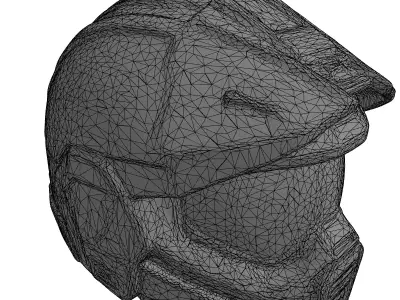 Advanced SciFi Combat Helmet Low-poly 3D model