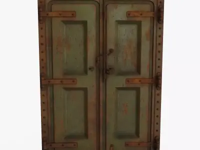 Rusted Metal Bunker Door 1 Low-poly 3D model