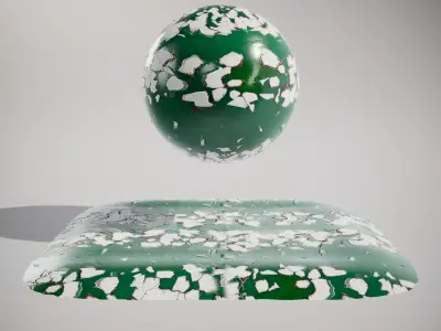 Chipped Paint Green Wall HQ PBR Textures Set Texture