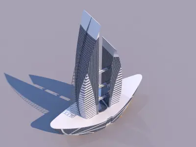 0124 - Boat Skyscraper 3D model