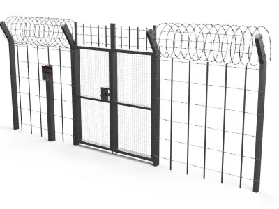 Barbed wire set 3D model