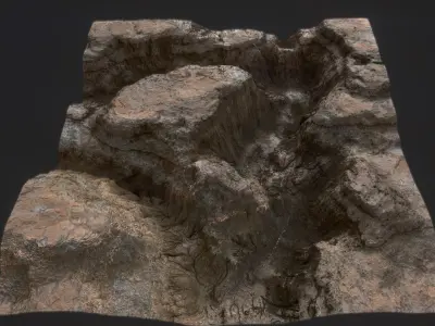 PBR Detailed Canyon Valley Landscape Low-poly 3D model Low-poly 3D model