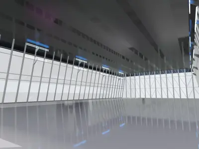 Sci-Fi Futuristic Corridor 2 Concept hall Sci Fi Exhibition 3D model