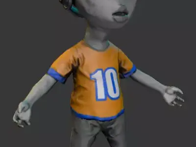 Alien Kid Low-poly 3D model