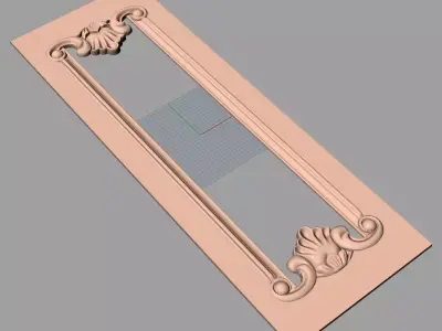 Door flower 3D relief STL Model for CNC woodworking carving E256 3D model