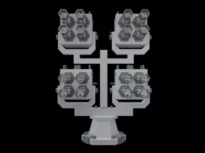 Tower Defence Mechanical v7 001 Low-poly 3D model