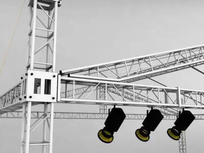 Music stage platform scaffolding 3D model