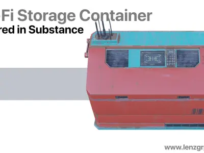 Sci-Fi Storage Container Low-poly 3D model