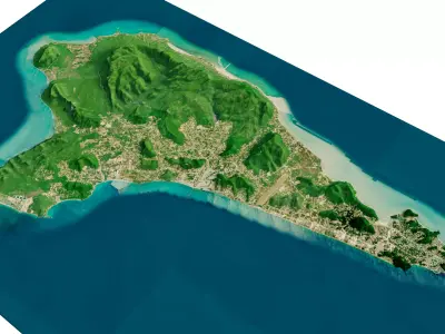 Phu Quoc island full 3D model terrain 3D model