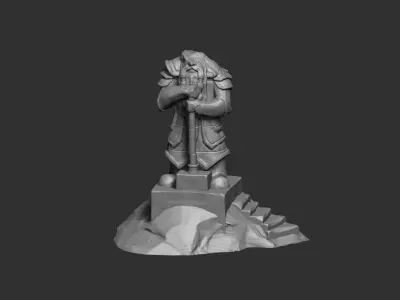 Dwarven Statue Modular  3D print model