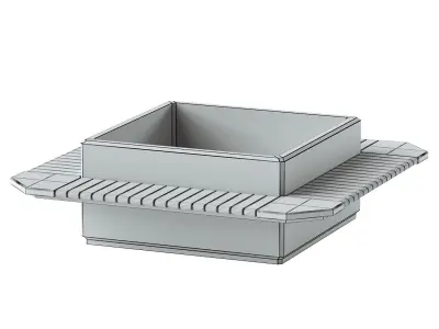 SQUARE PLANTER BENCH 213 3D model