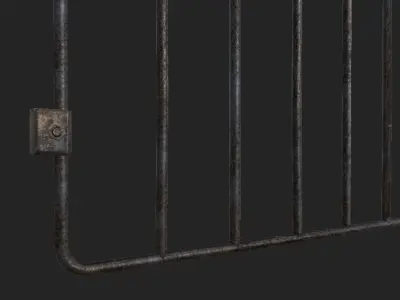 Metal Gate Low-poly 3D model buy