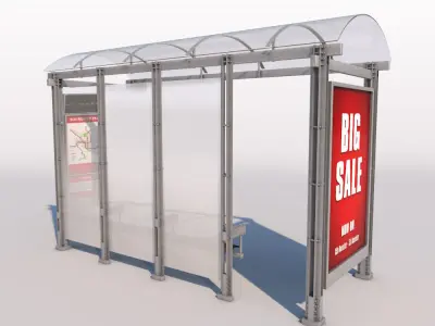 Urban Bus Shelter 3D model