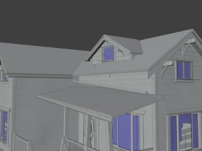 Abandoned House Base mesh Free low-poly 3D model