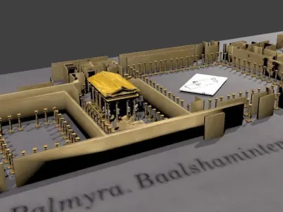 Ancient Temple area game ready tested on Unity 3D model