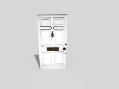 low poly door Low-poly 3D model 2
