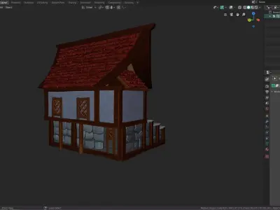 Medieval House Low-poly 3D model