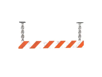 Danger Sign Barriers v1 003 Low-poly 3D model