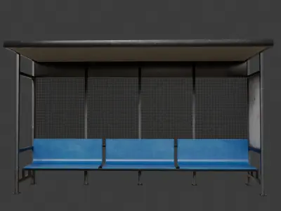 Bus Stop Low-poly 3D model