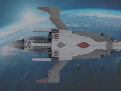 AI Generated Scifi Ship 3D model