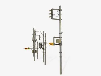 high quality traffic lights with 8k pbr textures  Low-poly 3D model