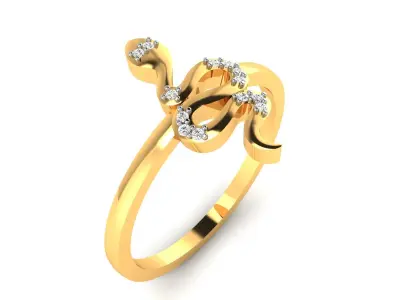 Diamond Ring For Women 3d Print Model 3D print model 53