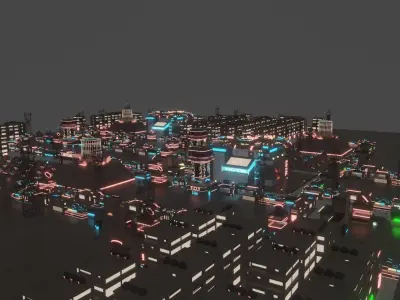 Low Poly City Pack Low-poly 3D model