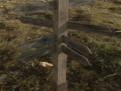 All in one package - 5 Old sign Models - Low Poly Low-poly 3D model