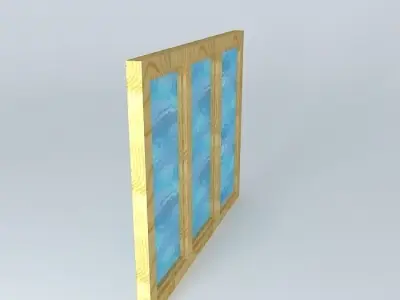 fenettre wooden window with glass Free 3D model