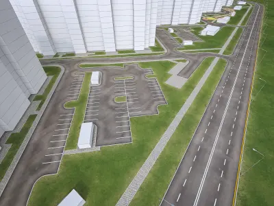 Urban Area 04  Low-poly 3D model