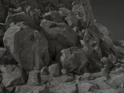 Stone Set rock texture Low-poly 3D model