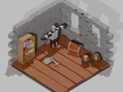 knight room  Low-poly 3D model