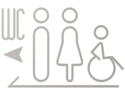 Restroom Directional Door Signs 6 3D model