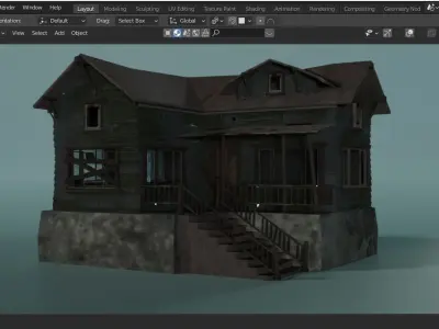 Old village-ish House Low-poly 3D model