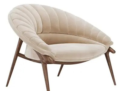 Phu Cau Walnut Modern Armchair by Alma de Luce 3D model