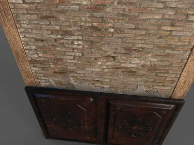 Old Wall Bricks Low-poly 3D model