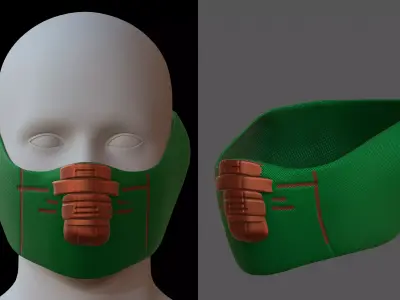 Gas mask helmet 3d model scifi Low-poly  Low-poly 3D model 154