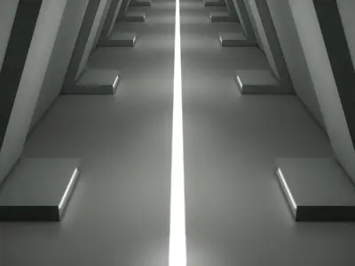 Sci Fi Corridor Low-poly 3D model 15